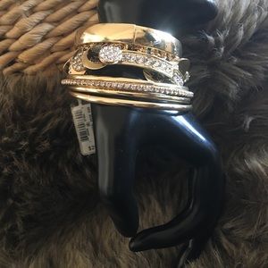 Bundled lot of 6 rhinestone snake pave bracelets